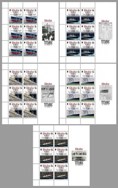 GIBRALTAR 2012 Titanic sheetlets MNH