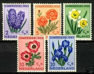 Nederland 602-606 Zomerzegels bloemen/flowers 1953 postfris