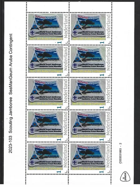 2023-103a Scouting Jamboree SeaManGeum Aruba sheetlet MNH