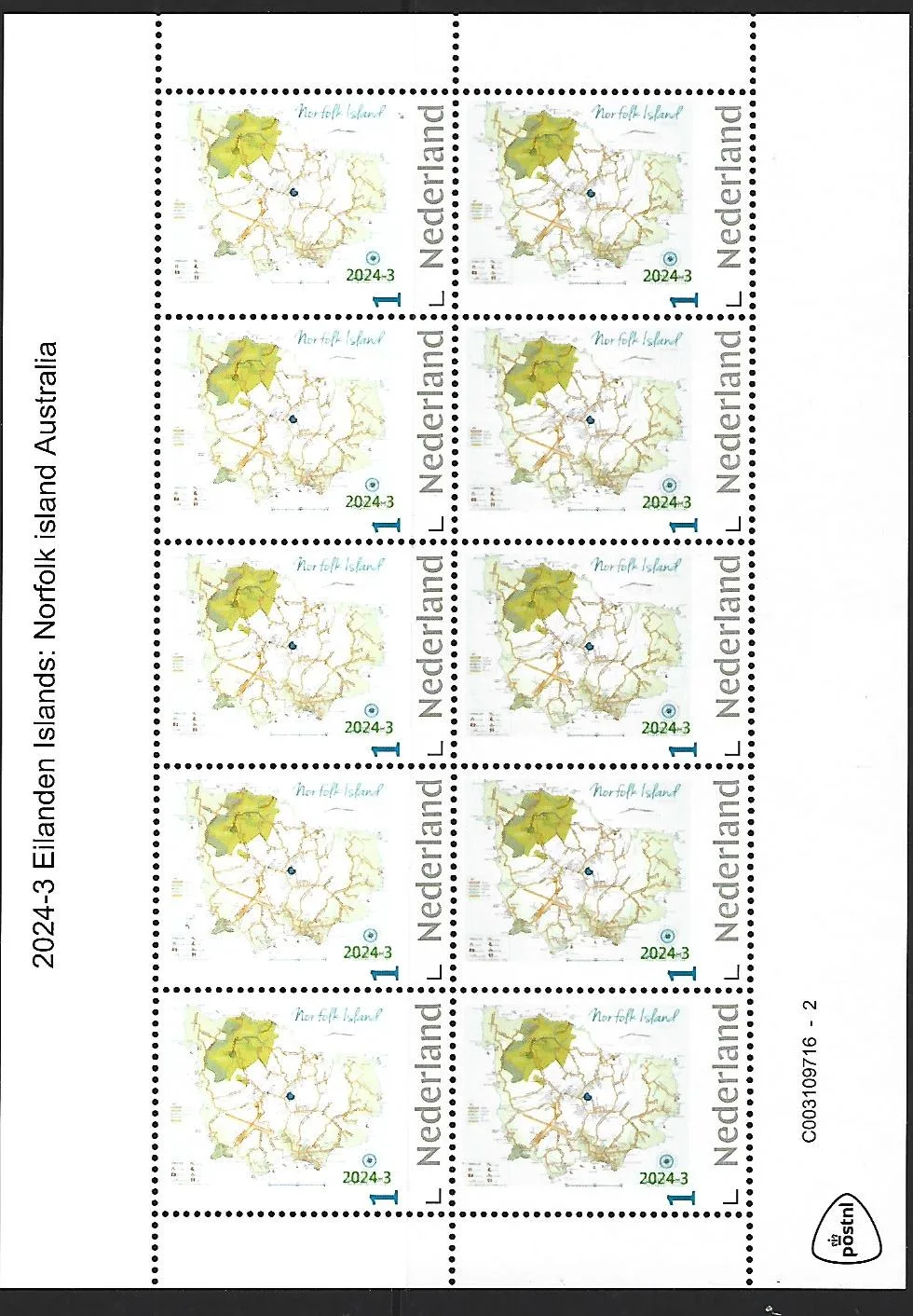 Pays-Bas 2024-3 Îles : Îles Norfolk feuille postfris/mnh