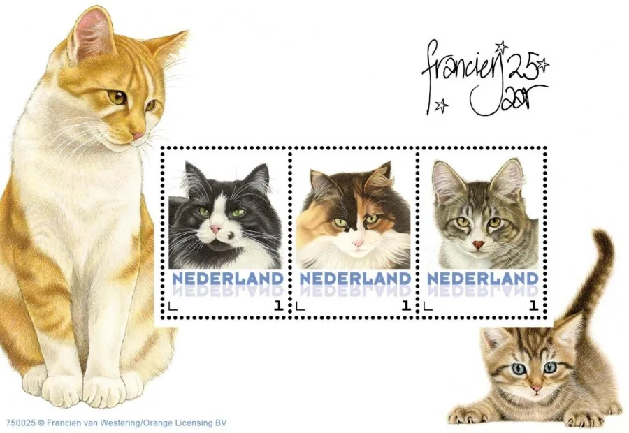 Pays-Bas 2015 Chats - Katzen 5 feuillet postfris-mnh