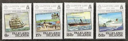 407-410 Falkland 1984 250 jaar Lloyd's list postfris/mnh