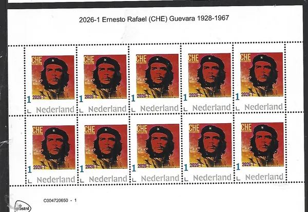 Nederland 2026-1 Ernesto Rafael (CHE) Guevara sheetlet postfris/mnh