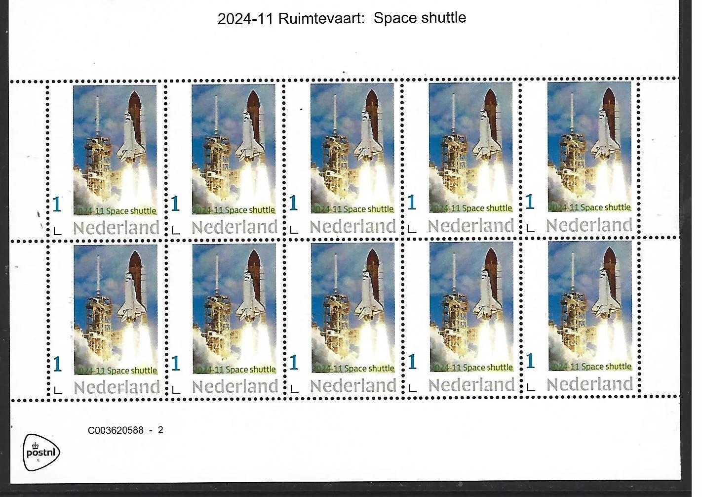 Pays-Bas 2024-11 Navette spatiale feuillet neuf/nm