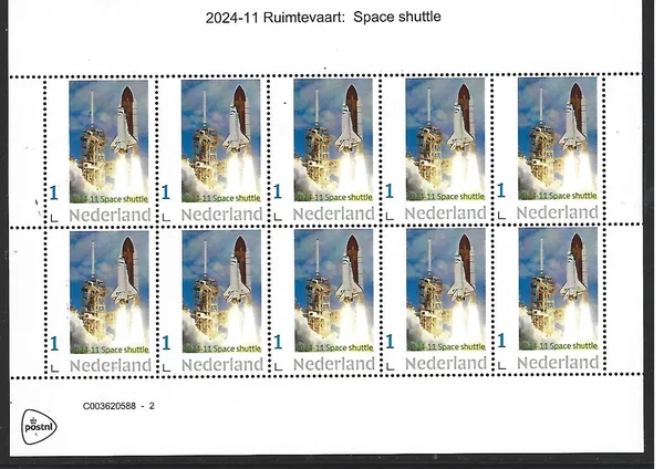 Nederland 2024-11 Space shuttle sheetlet postfris/mn