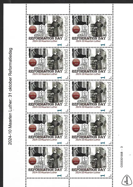 Nederland 2024-10 Maarten Luther Reformation day sheetlet postfris/mnh
