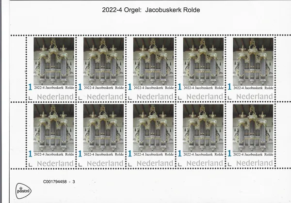 Netherlands 2022-4 Organ - Jacobuskerk Rolde sheet-sheetlet MNH