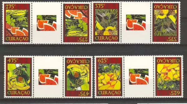 Curacao 79a-82a Fruit 2012 bridge pairs-gutter pairs MNH