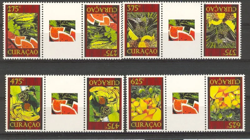 Curacao 79a-82a Fruit 2012 bridge pairs-gutter pairs MNH