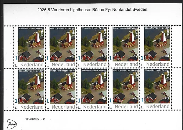 Netherlands 2026-5 Lighthouse Boenan Norllandet Sweden sheet MNH
