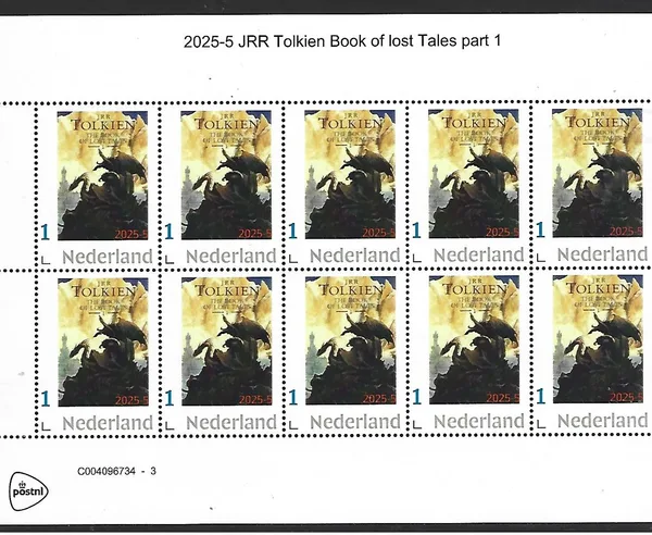 Nederland 2025-5 JRR Tolkien Book op lost tales part1 sheet postfris/mnh