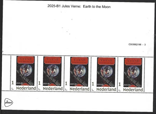 Nederland 2025-B1 Jules Verne: Earth to the Moon Gold1 sheetlet postfris/mnh