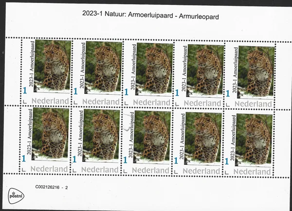 Netherlands 2023-1 Nature Amur leopard sheetlet MNH