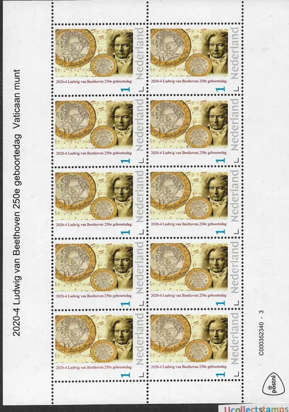 Netherlands 2020-4 Ludwig van Beethoven sheet-sheetlet MNH