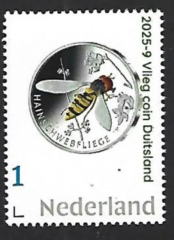 Netherlands 2025-9 Insect coin on stamp Fly MNH