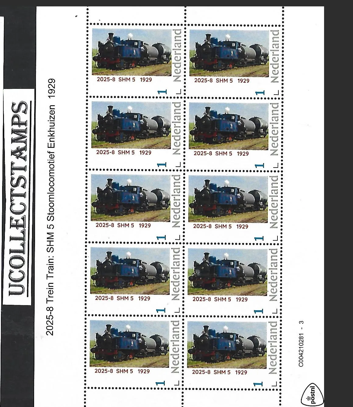 Nederland 2025-8 Trein Train: SHM5 Stoomlocomotief Steamtrain sheet postfris/mnh