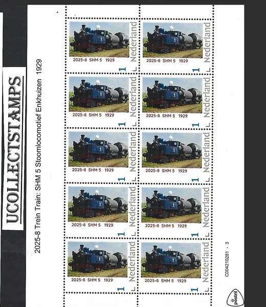 Nederland 2025-8 Trein Train: SHM5 Stoomlocomotief Steamtrain sheet postfris/mnh