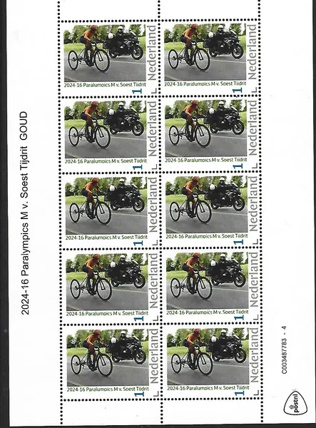 Nederland 2024-16 Paralympics M. v. Soest cycling sheetlet postris/mnh