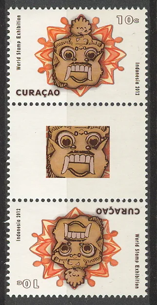 Curacao 83a Indonesia exhibition 2012 bridge pair/gutter pair unmounted MNH