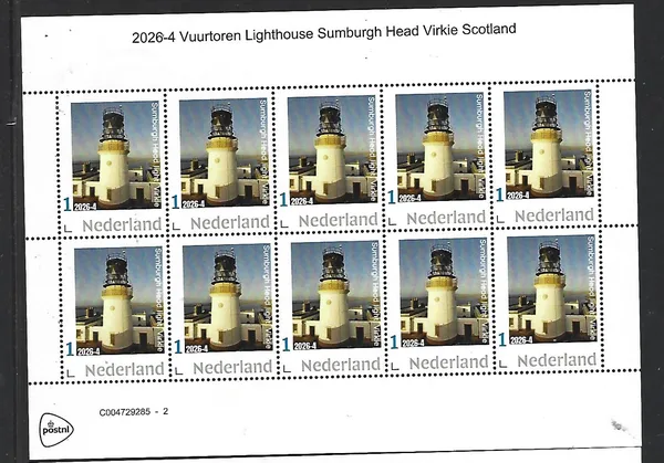 Nederland 2026-4 Vuurtoren Lighthouse Sumburgh light, Virkie Schotland sheet postfris/mnh