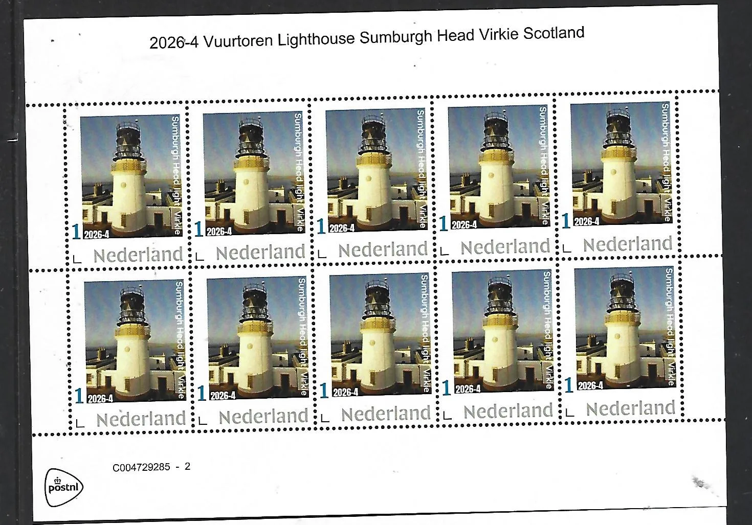 Nederland 2026-4 Vuurtoren Lighthouse Sumburgh light, Virkie Schotland sheet postfris/mnh