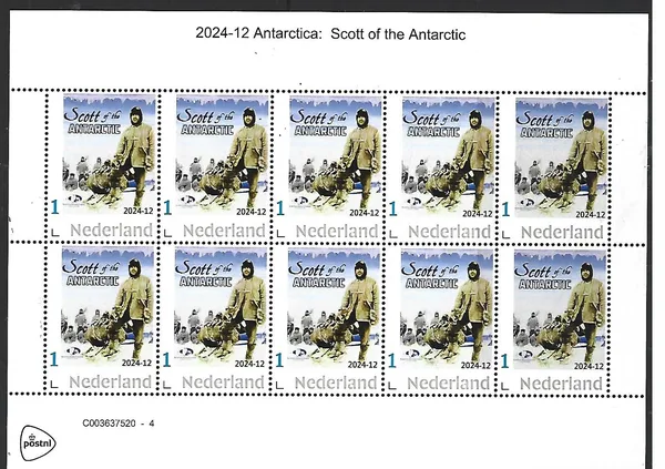 Netherlands 2024-12 Antarctica: Scott of the Antarctic sheetlet MNH