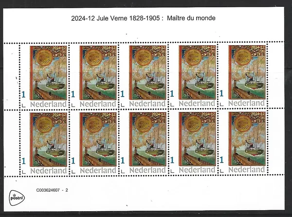 Nederland 2024-12 Jules Verne Maitre du monde schip ship sheetlet postfris/mnh