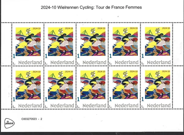 Nederland 2024-10 Wielrennen Cycling Tour de France Femme sheetlet postfris/mnh