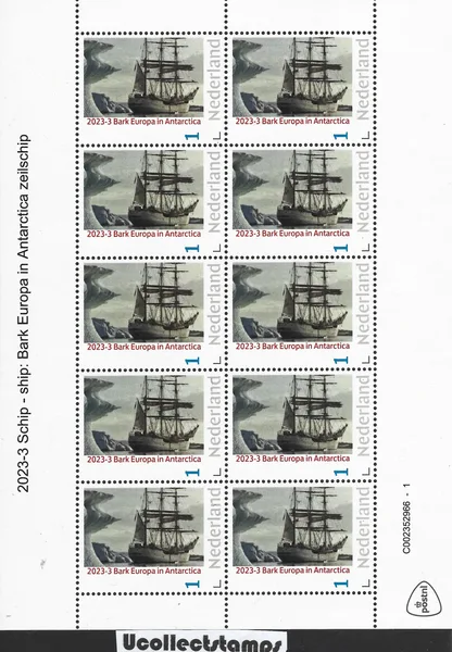 Netherlands 2023-3 Sailing ship Bark Europa in Antarctica sheet MNH