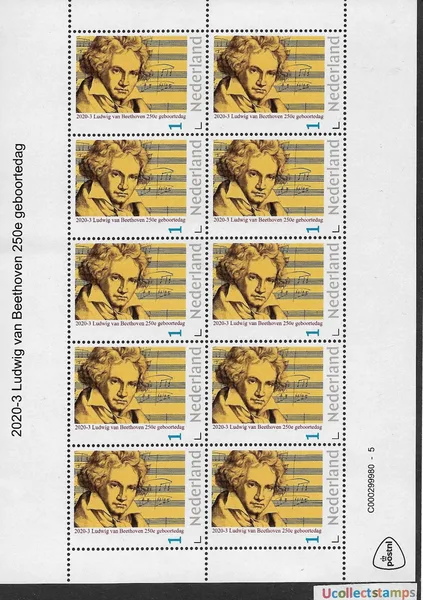 Nederland 2020-3 Ludwig Van Beethoven vel-sheetlet postfris-mnh