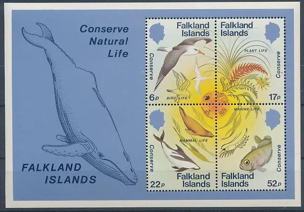 415-418 b4 Falkland 1984 Natuurbescherming blok-m/s postfris/mnh