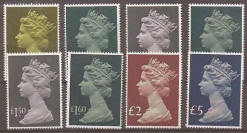Great Britain 1977 Machin High Values 8w postfris/mnh