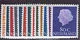 Nederland 618b-634b koningin Juliana 'en profil' fosforcerend papier 1967-1971 postfris