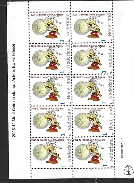 Nederland 2025-12 Munt Coin Asterix sheetlet postfris/mnh