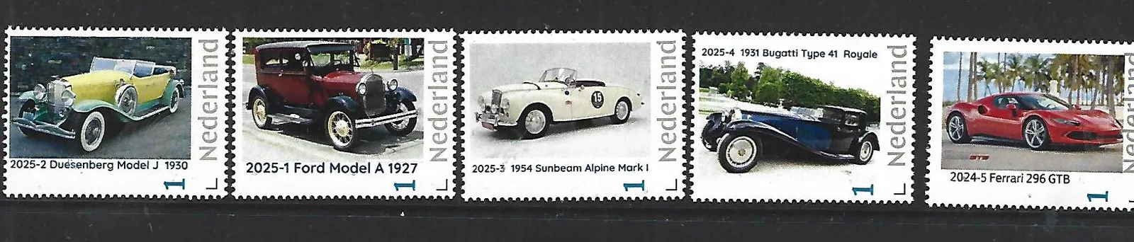 Netherlands 2025 Oldtimers Cars yearset MNH 2