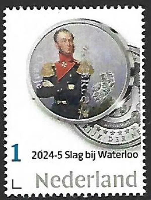 Pays-Bas 2023-5 Bataille de Waterloo pièce sur timbre neuf/mnh