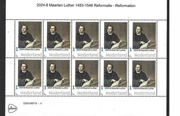 Netherlands 2024-8 Martin Luther Reformation sheetlet MNH
