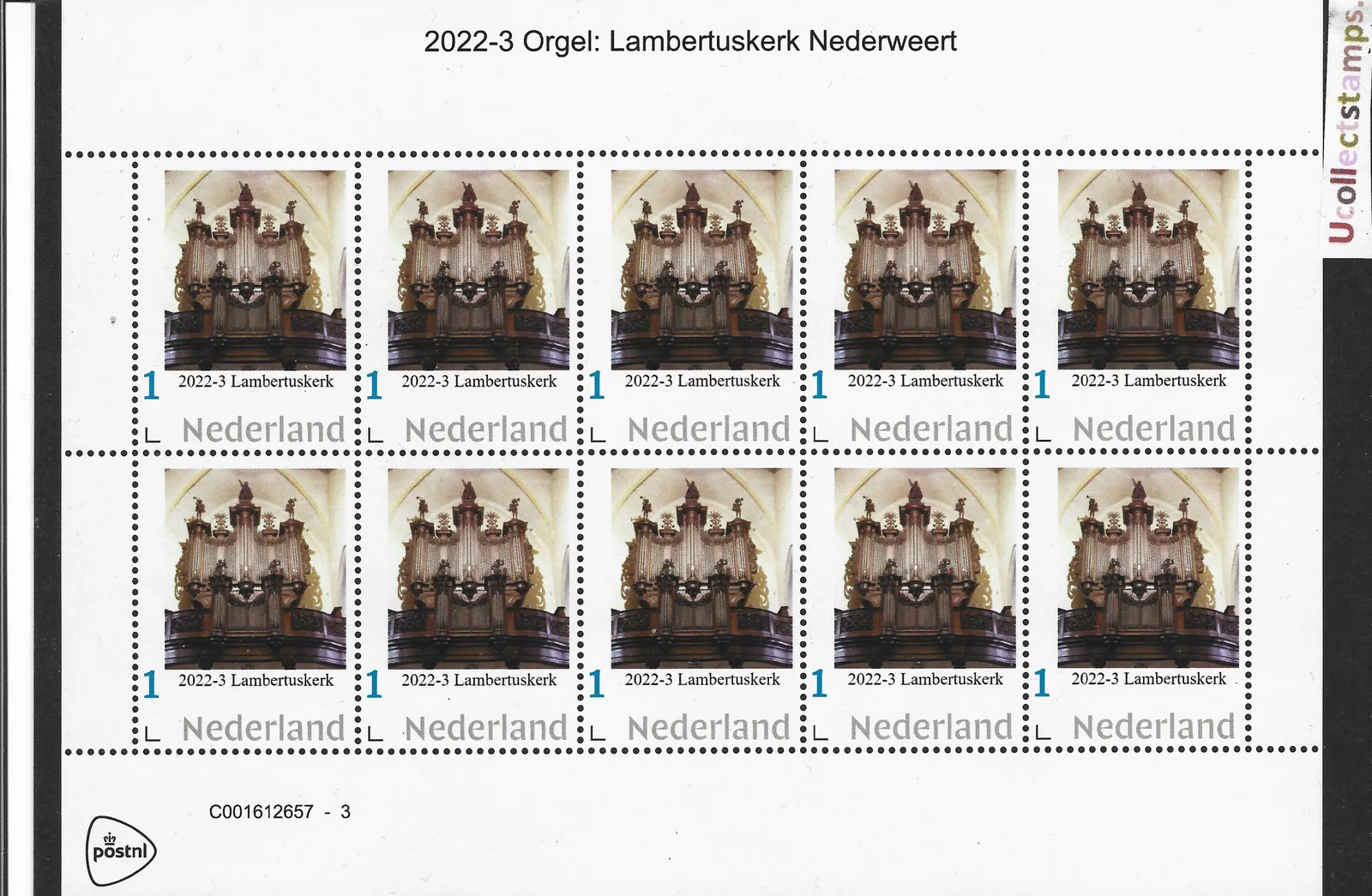 Niederlande 2022-3 Orgel Lambertuskirche Niederweert Bogen-Markenheft postfrisch/mnh