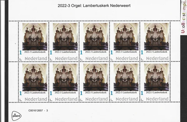 Netherlands 2022-3 organ Lambertuskerk Nederweert sheet MNH