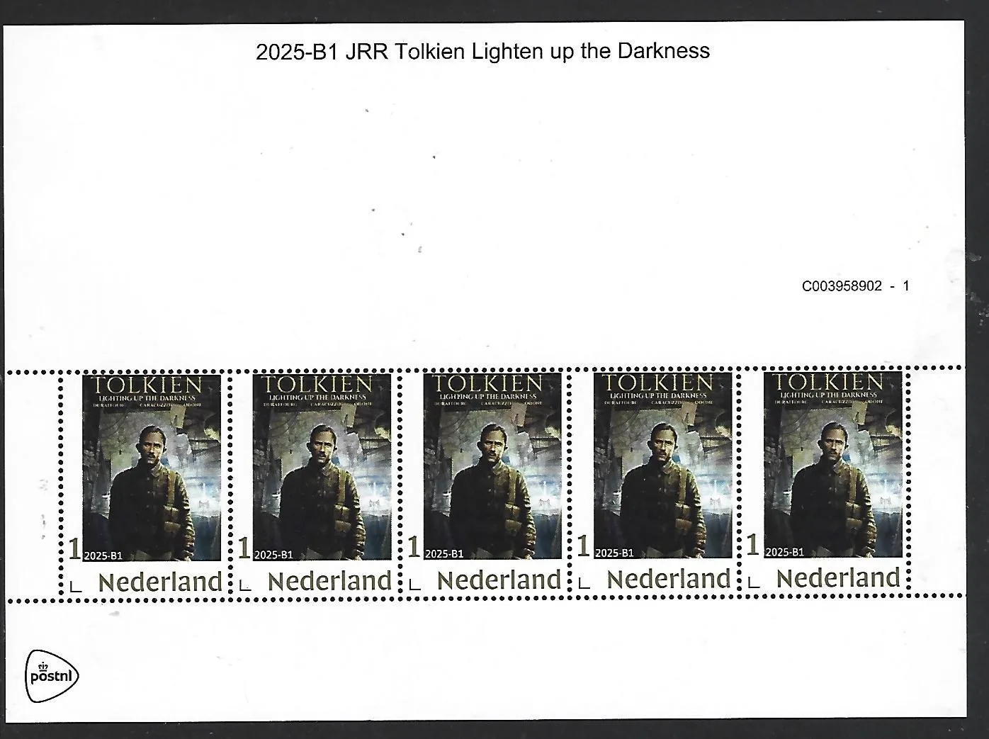 Nederland 2025-B1 JRR Tolkien Light up the Darkness sheet postfris/mnh
