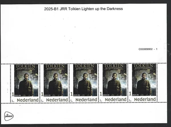 Netherlands 2025-B1 JRR Tolkien Light up the Darkness sheet MNH
