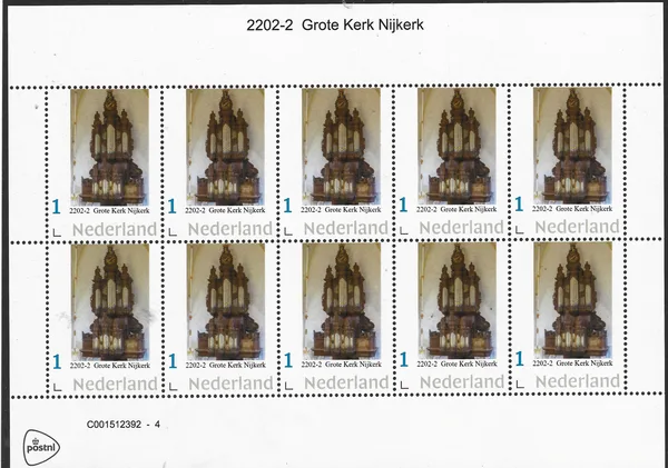Netherlands 2022-2 Organ: Grote Kerk Nijkerk sheet MNH