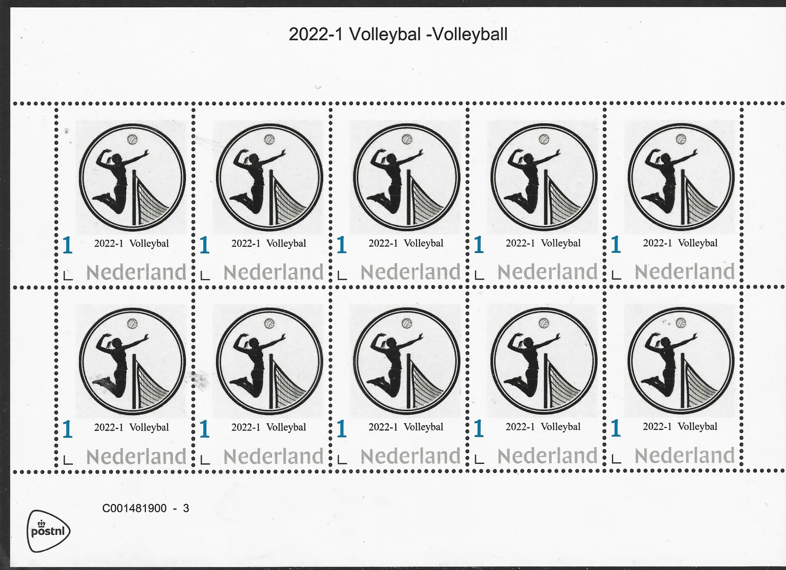 Niederlande 2022-1 Volleyball Bogen postfrisch/mnh
