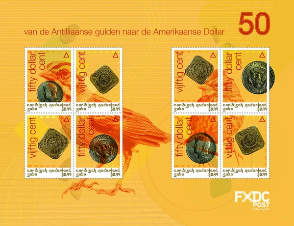 Caribbean Netherlands Saba 2020 coins - 50c sheetlet MNH