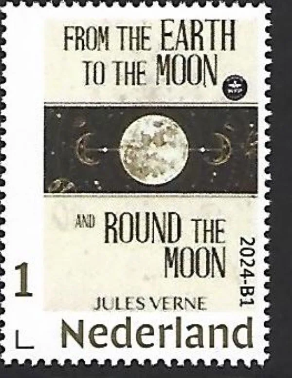 Nederland 2024-B1 Jules Verne earth to moon Gold1 stamp postfris/mnh