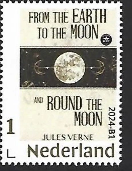 Nederland 2024-B1 Jules Verne earth to moon Gold1 stamp postfris/mnh