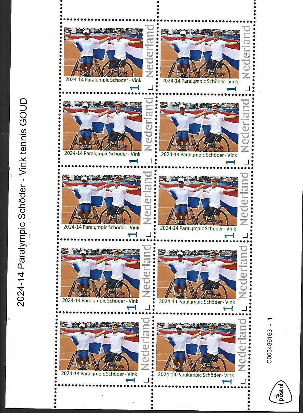 Pays-Bas 2024-14 Paralympics Schröder - Vink bloc postfrais/neuf