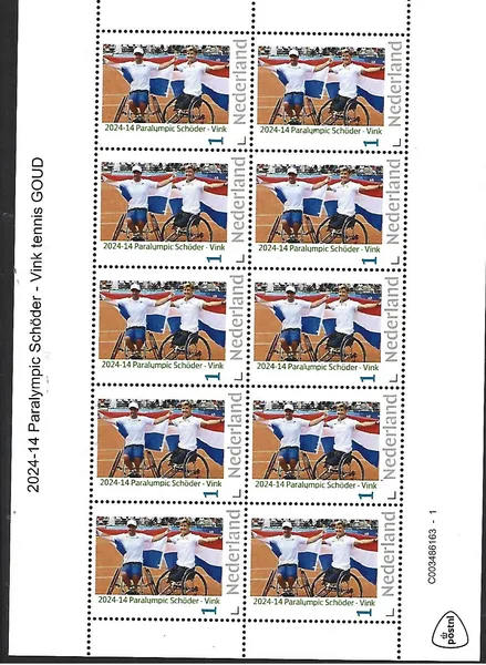 Netherlands 2024-14 Paralympics Schröder - Vink sheetlet MNH