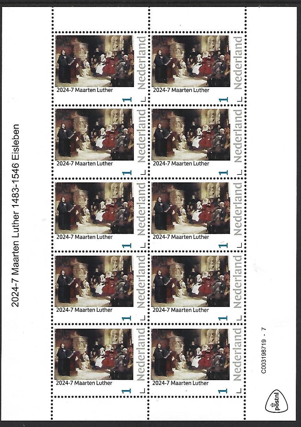 Nederland 2024-7 Reformatie Maarten Luther sheet postfris/mnh