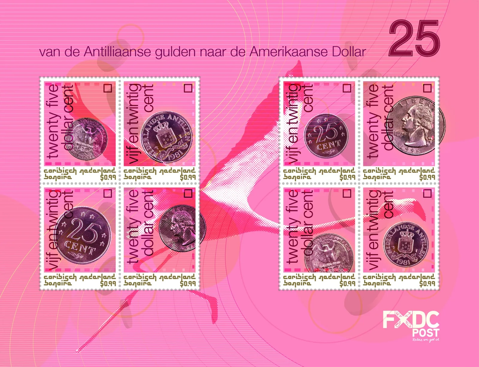 Caribbean Netherlands Bonaire 2020 Coins 25ct sheet MNH